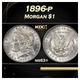 1896-p Morgan Dollar $1 Grades ms63+