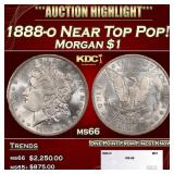 1888-o Morgan Dollar Near Top Pop! $1 ms66 SEGS