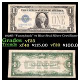 1928B $1 Blue Seal Silver Certificate "Funnyback"