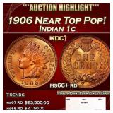 1906 Indian Cent Near Top Pop! 1c ms66+ rd SEGS