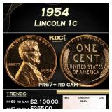 1954 Proof Lincoln Cent 1c pr67+ rd cam SEGS