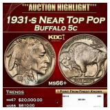 1931-s Buffalo Nickel Near Top Pop 5c ms66+ SEGS