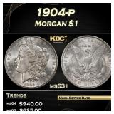 1904-p Morgan Dollar $1 Grades ms63+