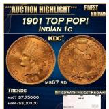 1901 Indian Cent TOP POP! 1c ms67 rd SEGS