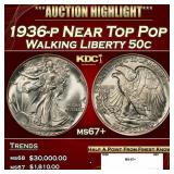 1936-p Walking Liberty Half Dollar Near Top Pop 50