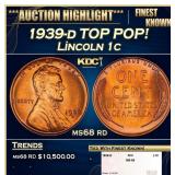 1939-d Lincoln Cent TOP POP! 1c ms68 rd SEGS