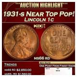 1931-s Lincoln Cent Near Top Pop! 1c ms66 rd SEGS