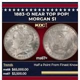 1883-o Morgan Dollar Near Top Pop! $1 ms67+ SEGS