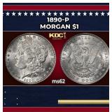 1890-p Morgan Dollar $1 Grades ms62