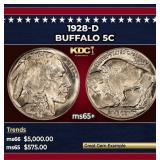 1928-d Buffalo Nickel 5c ms65+ SEGS