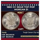 1882-cc Morgan Dollar Near Top Pop $1 ms67+ SEGS