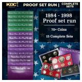 1984-1998 Proof Set Run 75 Coins 15 Complete Sets