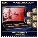 5 Coin Marilyn Monroe Gold Plated Round Collection