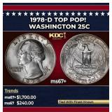 1978-d Washington Quarter TOP POP! 25c ms67+ SEGS