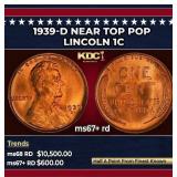 1939-d Lincoln Cent Near Top Pop 1c ms67+ rd SEGS