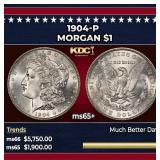 1904-p Morgan Dollar $1 ms65+ SEGS