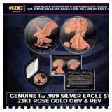 2024 Black Ruthenium & 23K Rose Gold Gilded 1oz Am