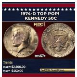1974-d Kennedy Half Dollar TOP POP! 50c ms67+ SEGS