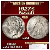 1927-s Peace Dollar $1 ms64 SEGS