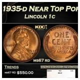 1935-d Lincoln Cent Near Top Pop 1c ms67 rd SEGS