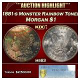 PCGS 1881-s Morgan Dollar Monster Rainbow Toned $1
