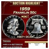 1959 Proof Franklin Half Dollar 50c pr67+ DCAM SEG