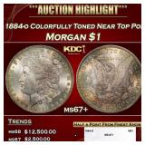 1884-o Morgan Dollar Colorfully Toned Near Top Pop