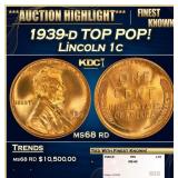 1939-d Lincoln Cent TOP POP! 1c ms68 rd SEGS