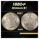 1880-p Morgan Dollar $1 Grades ms63