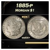 1885-p Morgan Dollar $1 Grades ms64+