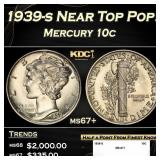 1939-s Mercury Dime Near Top Pop! 10c ms67+ SEGS