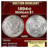 1894-o Morgan Dollar $1 ms62 USCG