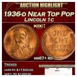 1936-d Lincoln Cent Near Top Pop 1c ms67+ rd SEGS
