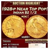 1928-p Gold Indian Quarter Eagle Near Top Pop! $2