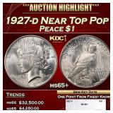 1927-d Peace Dollar Near Top Pop $1 ms65+ SEGS