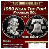 1959 Proof Franklin Half Dollar Near Top Pop! 50c