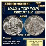 1942-d Mercury Dime TOP POP! 10c GEM++ FSB USCG
