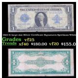 1923 $1 large size Silver Certificate Grades vf+ S