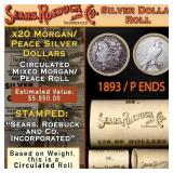 SEARS 20 Coin Mixed Morgan/Peace Dollar Roll Circ
