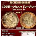 1935-p Lincoln Cent Near Top Pop 1c ms68 rd SEGS