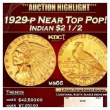 1929-p Gold Indian Quarter Eagle Near Top Pop! $2