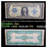 1923 $1 large size Silver Certificate Grades f+ Si