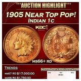 1905 Indian Cent Near Top Pop! 1c ms66+ rd SEGS