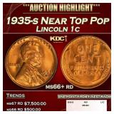 1935-s Lincoln Cent Near Top Pop 1c ms66+ rd SEGS