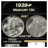 1939-p Mercury Dime 10c ms66 FSB SEGS