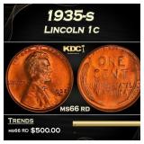 1935-s Lincoln Cent 1c Grades ms66 rd