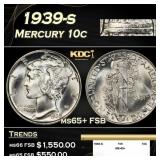 1939-s Mercury Dime 10c ms65+ FSB SEGS