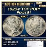 1923-p Peace Dollar TOP POP! $1 ms67+ SEGS