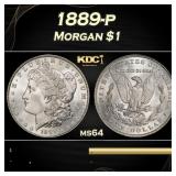 1889-p Morgan Dollar $1 Grades ms64