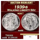 1939-s Walking Liberty Half Dollar 50c ms66 SEGS